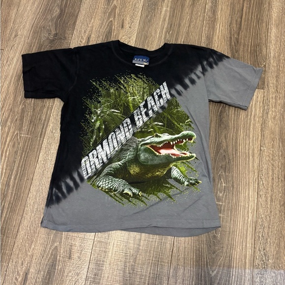 Kid U Not Ormand beach Boys Crocodile Black T Shirt Size M - Picture 1 of 3